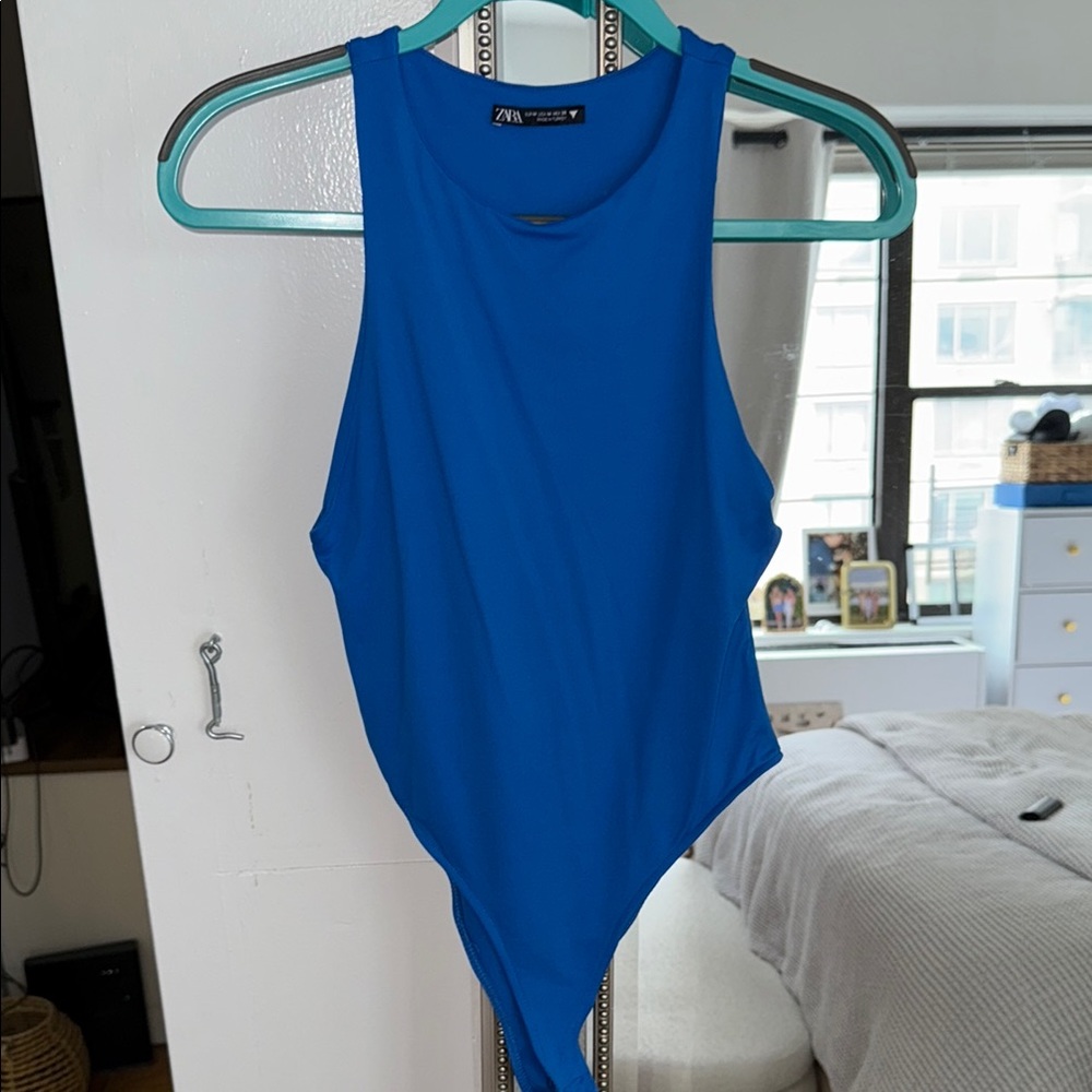 Zara Blue Bodysuit Top
